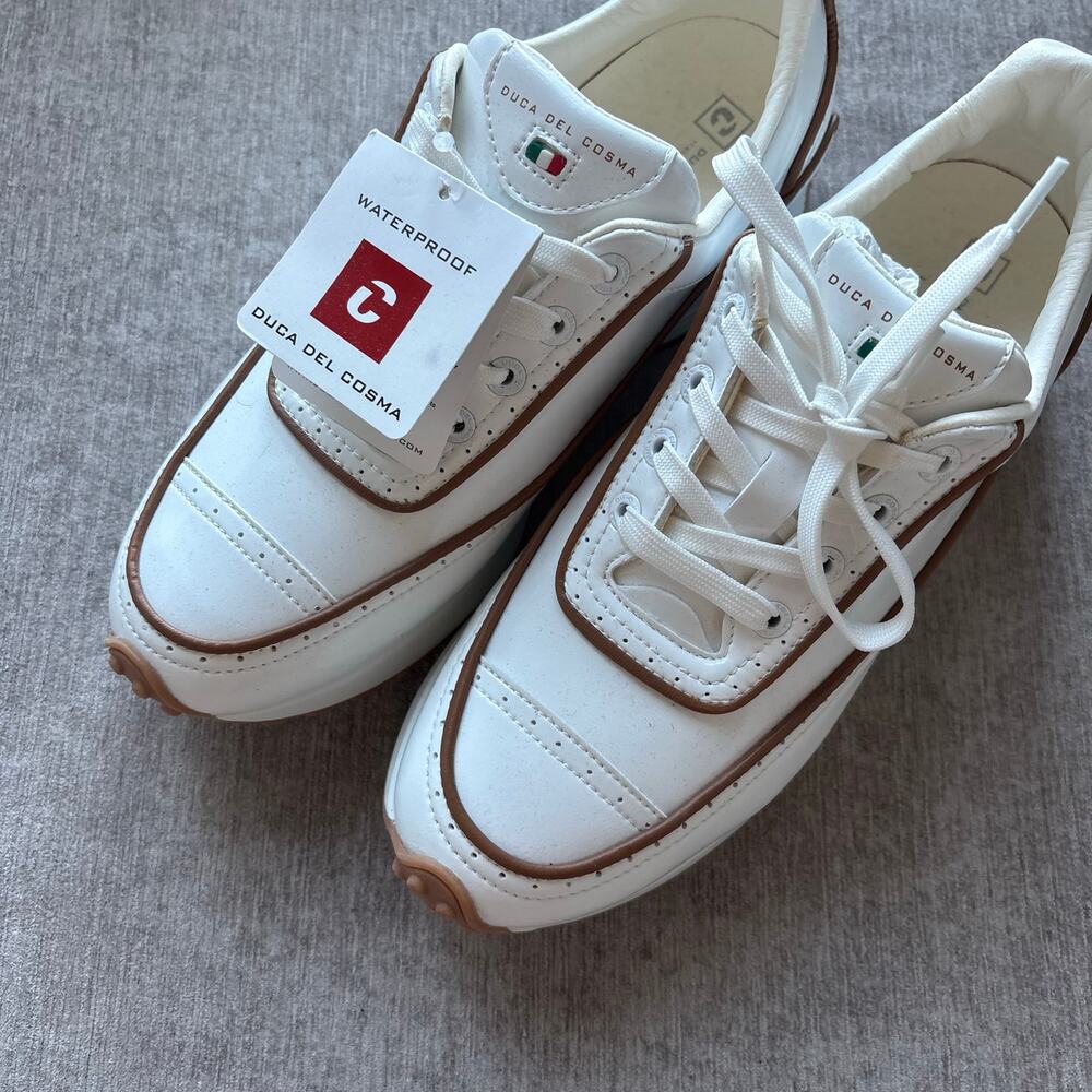 $219 NWT Duca del Cosma Alexa women's white spikeless waterproof golf shoes - Picture 2 of 5